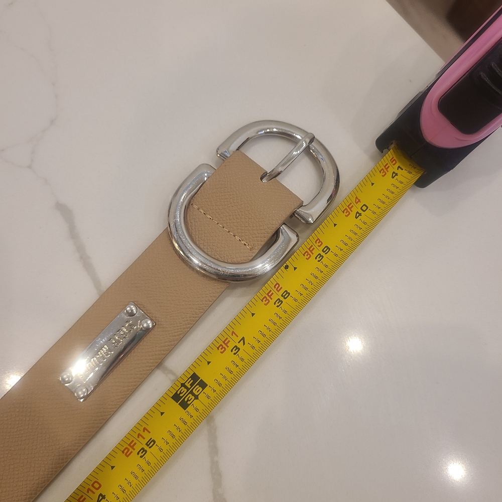 Steve Madden Beige Belt with Silver Buckle - Picture 4 of 4